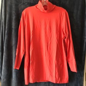 J Jill coral colored mock turtleneck tunic